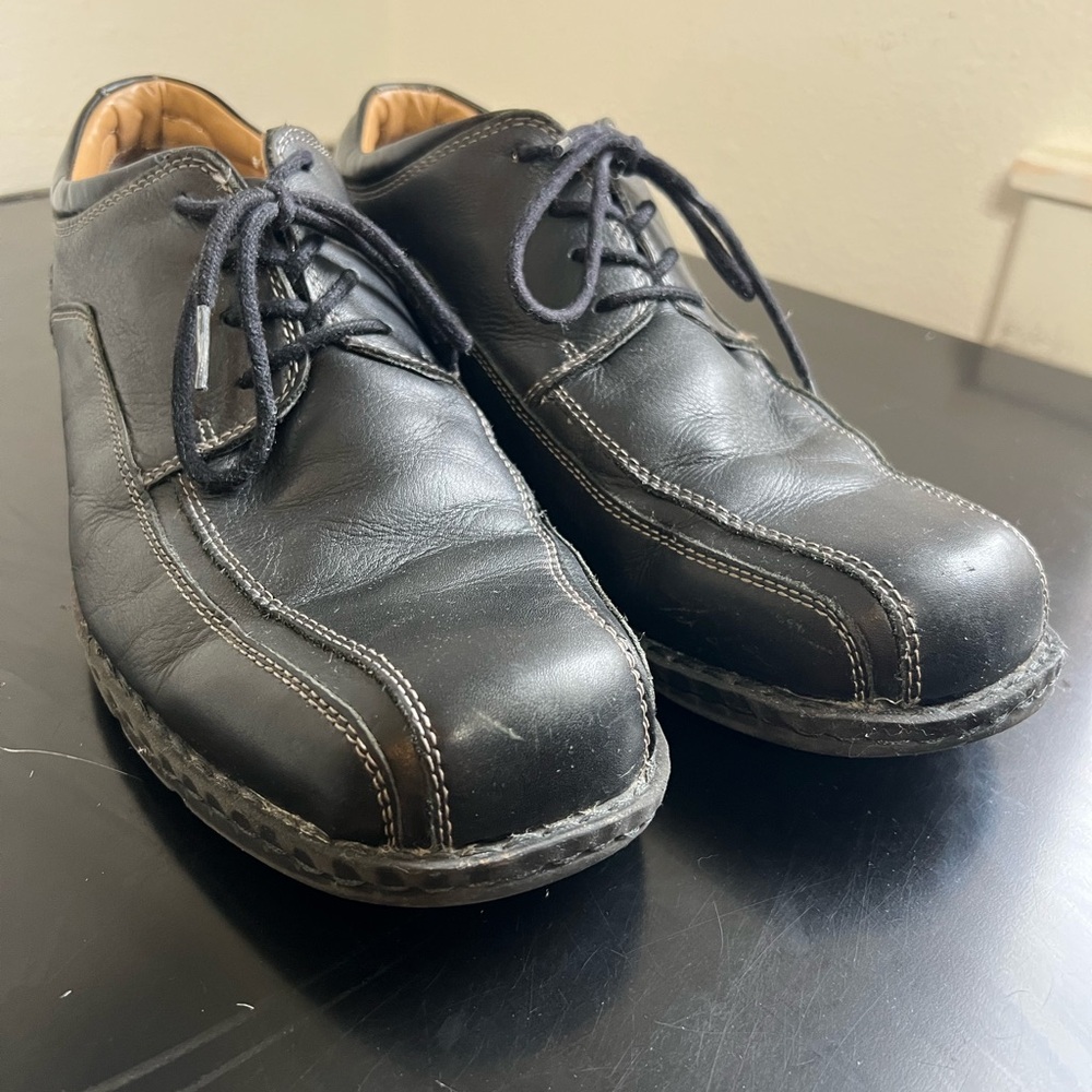 Dockers Black Leather Lace-Up Shoes